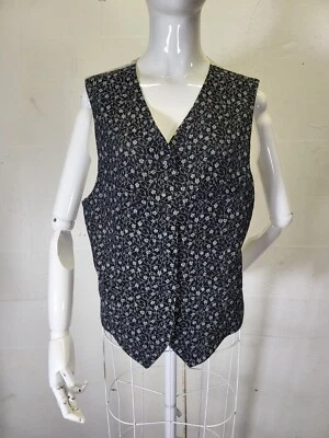 Chaleco abotonado vintage Anne Klein II para mujer Y2K talla 8 Foto 1 de 4
