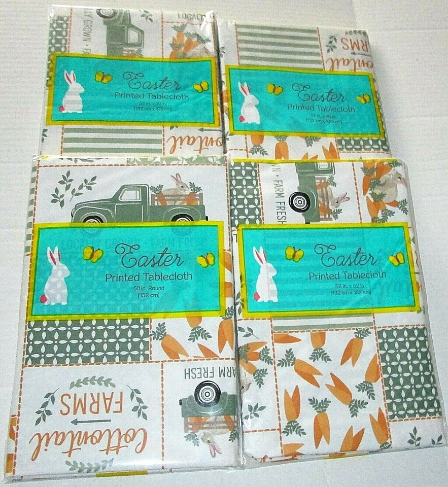 EASTER Vinyl Tablecloth Assortment [Your Choice]  COTTONTAIL FARMS/LOCALLY GROWN - Image 1 of 1