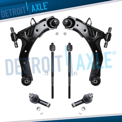 6pc Front Lower Control Arms Inner Outer Tie Rods for 2001-2006 Hyundai Elantra - Image 1 of 4