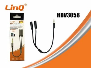 z Cavo Adattatore Audio 2 Aux Femmina 1 Aux Maschio linq hdv3058 - Foto 1 di 1