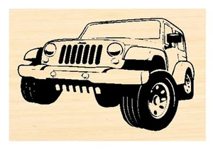 P123 Oldtimer Jeep Gummistempel - Bild 1 von 1