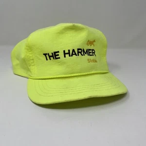 Vintage 90s The Harmer Stable Snapback Cap Neon Yellow VTG Horse Racing - Picture 1 of 11