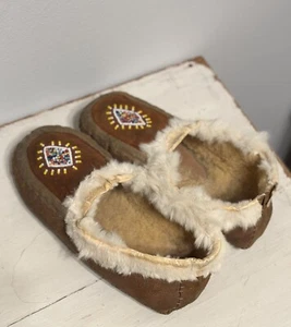 Indianer Plains Indianer Perlen Leder Mokassin Schuh - Bild 1 von 9