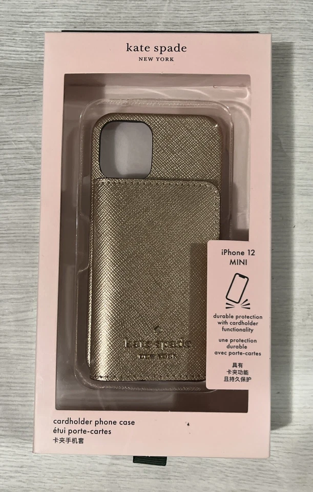 Funda de teléfono con tarjetero Kate Spade New York para iPhone 12 Mini, oro rosa Foto 1 de 1