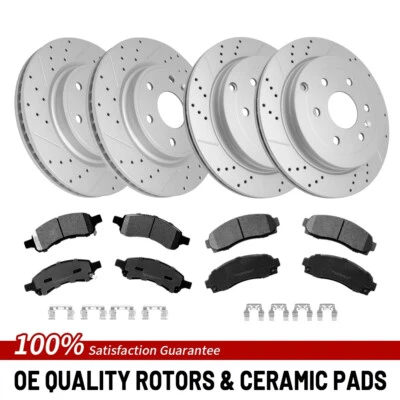 Pastillas de freno delanteras traseras perforadas de cerámica para GMC Acadia 2007 2008 2009-2016 Foto 1 de 4