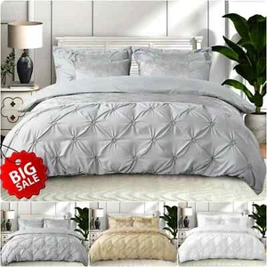 Juego de ropa de cama funda de edredón edredón 100 % microfibra de lujo funda de almohada doble tamaño king - Imagen 1 de 40