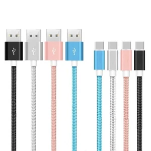 Cable USB C tipo C trenzado cargador rápido sincronización cable de carga para teléfonos Samsung - Imagen 1 de 11
