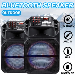 9000W Portable Bluetooth Speaker Sub woofer Heavy Bass Sound Party System & Mic - Picture 1 of 15