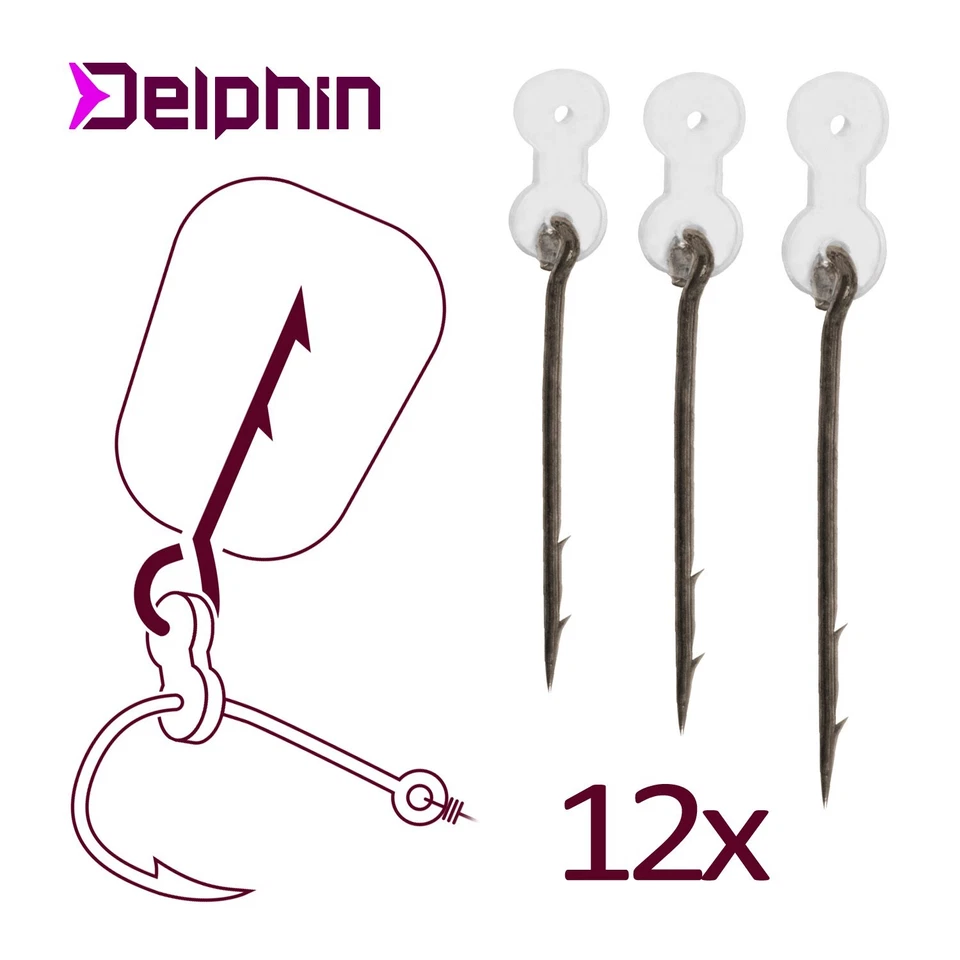 12x Köderspieß mit Silikonring für Method Köder Boilies Wafters Pin Spieß Spike - Bild 1 von 3