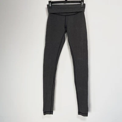 Legging enrollable Lululemon Wunder Under gris jaspeado negro tiro alto talla 4 6 Foto 1 de 4