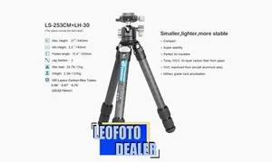 Leofoto LS-253CM Professional Carbon Fiber Tripod and LH-30 Ball Head - Picture 1 of 11