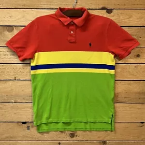 Polo de Colección Ralph Lauren Pequeño Poni Color Bloque Rayas Polo Años 90 Juvenil L - Imagen 1 de 8