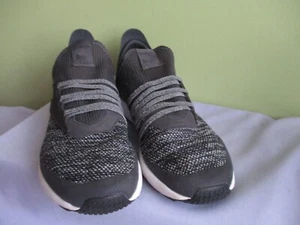 REEBOK WOMENS SHOES AUS & US 7 BLACK, GREY, WHITE PULL-ON FAUX LACES - Picture 1 of 7