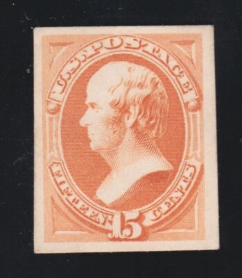 US 163P4 15c Webster Plate Proof on Card VF LH SCV $20 (005) - Image 1 of 2