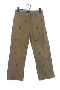 Vintage Polo Ralph Lauren Boys Chino Pants Embroidered Hunting Dogs Size 10 - Picture 1 of 12