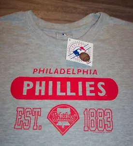PHILADELPHIA PHILLIES MLB Baseball EST. 1883 T-Shirt MENS LARGE Gray NEW w/ TAG - Picture 1 of 3