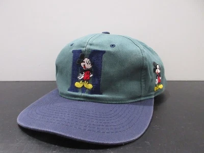 老式迪士尼帽子棒球帽绿色蓝色米老鼠主题公园男式 90 年代 — 第 1/4 张图片