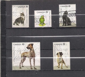 Canada #2637-2641 used Dogs, cats, bird - Bild 1 von 1