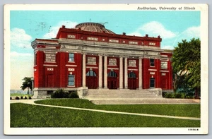 Cartolina d'epoca Auditorium Università dell'Illinois Urbana 1941 - Foto 1 di 2