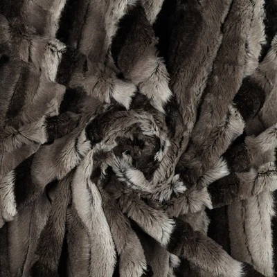 Fellimitat Fake Fur - gestreift - Dunkel Braun - Jacken-/Mantelstoff -Kuschelig - Bild 1 von 3