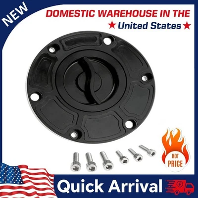 Keyless CNC Fuel Gas Tanks Cap For Triumph Speed Four 2002-2006 Black Foto 1 de 4