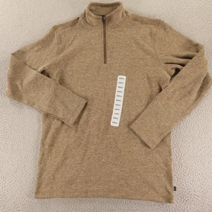GAP Sweater Mens S Brown Tan 1/4 Zip 1/2 Zip Pullover Sweatshirt NEW - Picture 1 of 15