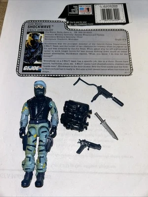 Figura de acción Hasbro GI Joe Shockwave v1 1988 de colección sin grietas 100 % completa SL Foto 1 de 4