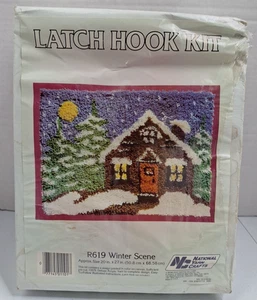Latch Hook Kit R619 WINTER SCENE Christmas National Yarn Crafts 20X27 Box Issue - Picture 1 of 12