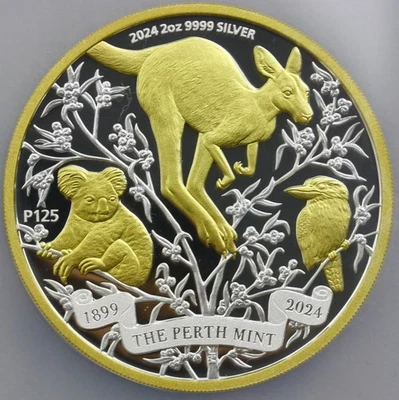 2oz 9999 Silver -GILT 2024 Australia $2 125Th ANNIV NGC PF 70 Ultra Cameo - Image 1 of 4