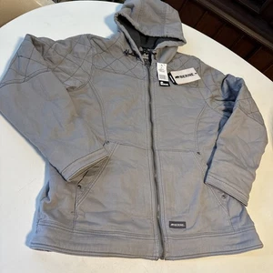 Cappotto donna Berna nuovo con etichette Softstone Duck Barn grigio foderato in flanella taglia large abbigliamento da lavoro - Foto 1 di 15