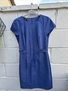 Mango Shift Dress Blue Work Casual Sz Large 12 /14 - Picture 1 of 4