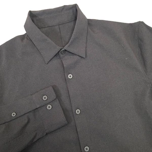 Lululemon Men's SMALL Airing Easy Buttondown Long Sleeve Shirt Black LM3CFMS - Picture 1 of 8