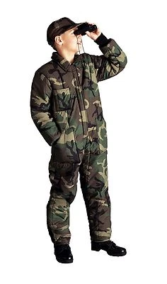 Monos aislantes camuflados de madera para niños - Monos de invierno camuflados súper cálidos/XS-XL Foto 1 de 3