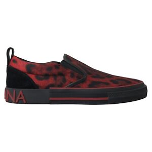 DOLCE & GABBANA Shoes Sneakers Red Black Leopard Loafers Men EU44 / US11 900usd
