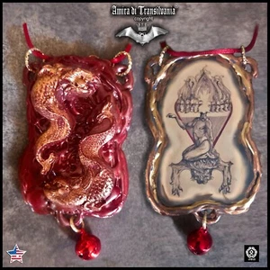 jewelry woman fashion necklace gothic pendant witch amulet layered faces dragons - Picture 1 of 24