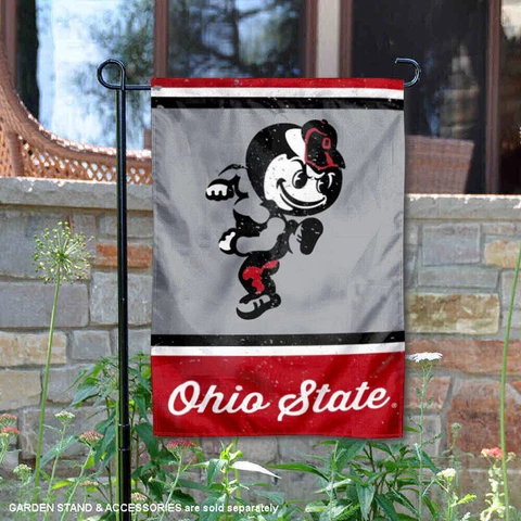 OSU Buckeyes Vintage Retro Throwback Garden Flag and Yard Banner Cover