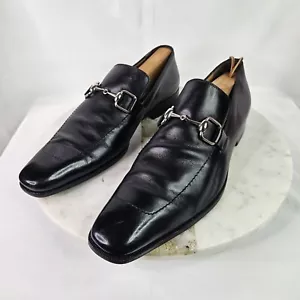 Men's GUCCI Horsebit Black Leather Loafers Size UK 8.5/ US 9.5 - Picture 1 of 17