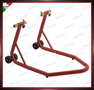 CAVALLETTO ALZA MOTO ANTERIORE FORCHETTE REGOLABILI SOLLEVATORE ROSSO - Foto 1 di 1