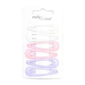 Neu Damen Frauen Mädchen 6 Stück Ton in Weiß/Rosa/Flieder Haar Druckknopf Clip Set - Bild 1 von 3