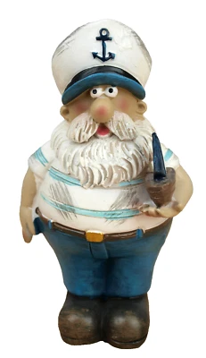 Maritime Deko Figur Kapitän mit Segelboot Seemann Höhe 11,5cm (6322) - Bild 1 von 4