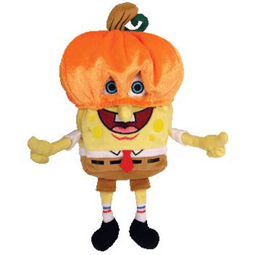 TY 豆豆娃 - SPONGEBOB SQUAREPANTS ( PUMPKINMASK ) ( 9 英寸)- MWMTs — 第 1/1 张图片