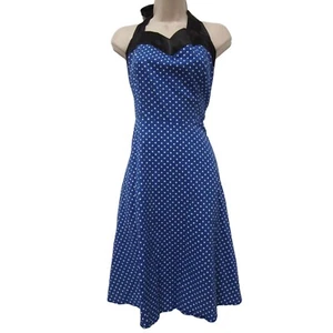 NWT Dress Tells Womens Dress 2XL Retro Rockabilly Pin Up 50s Halter Polka Dot - Picture 1 of 5