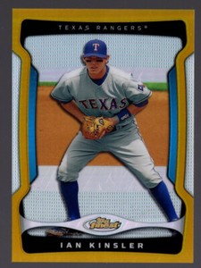 2009 Finest Ian Kinsler Gold Refractor #'d /50