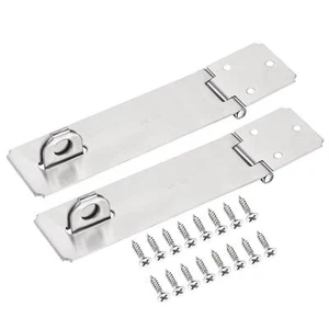 2pcs 6" Stainless Steel Thick Door Latch Hasp Lock Clasp with Screws Silver - Picture 1 of 5