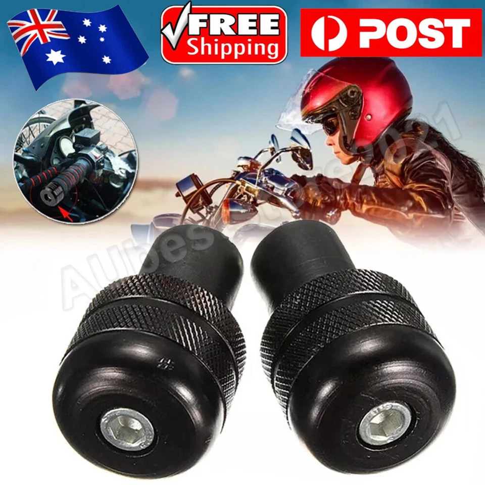 2PCS 7/8" 22mm Universal Motorcycle Bar End Caps Grips Balanced Handlebar Plugs - image 1 of 4