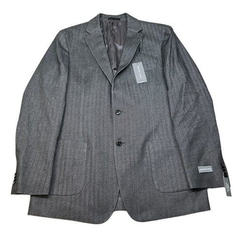Cappotto sportivo Michael Kors spina di pesce uomo 42L 42 grigio antracite elasticizzato $295
