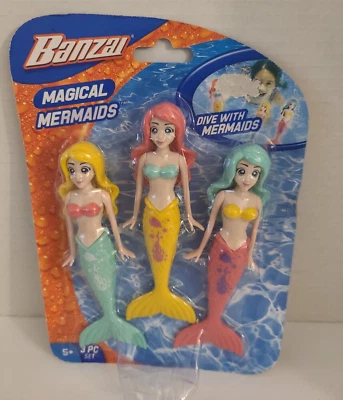 Banzai Magical Mermaids 3 Pack Dive Pool Kids Swim Toys - Image 1 of 4