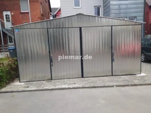 Blechgarage 5x6m Doppelgarage Lager Schuppe Fertiggarage | mit Aufbau | 16846!! - Bild 1 von 8