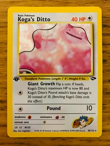 ¡Tarjeta de Pokémon 1a Edición Koga's Ditto (10/132) Holo Gym Challenge! ¡P&P GRATIS! - Imagen 1 de 9