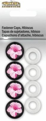 Cubiertas de tornillo de hibisco rosa marco de matrícula cruiser accesorios Foto 1 de 2